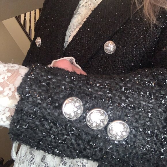 Dynamite Paloma Double Breast Blazer - Sparkling Black - Balmain Style - Picture 7 of 15